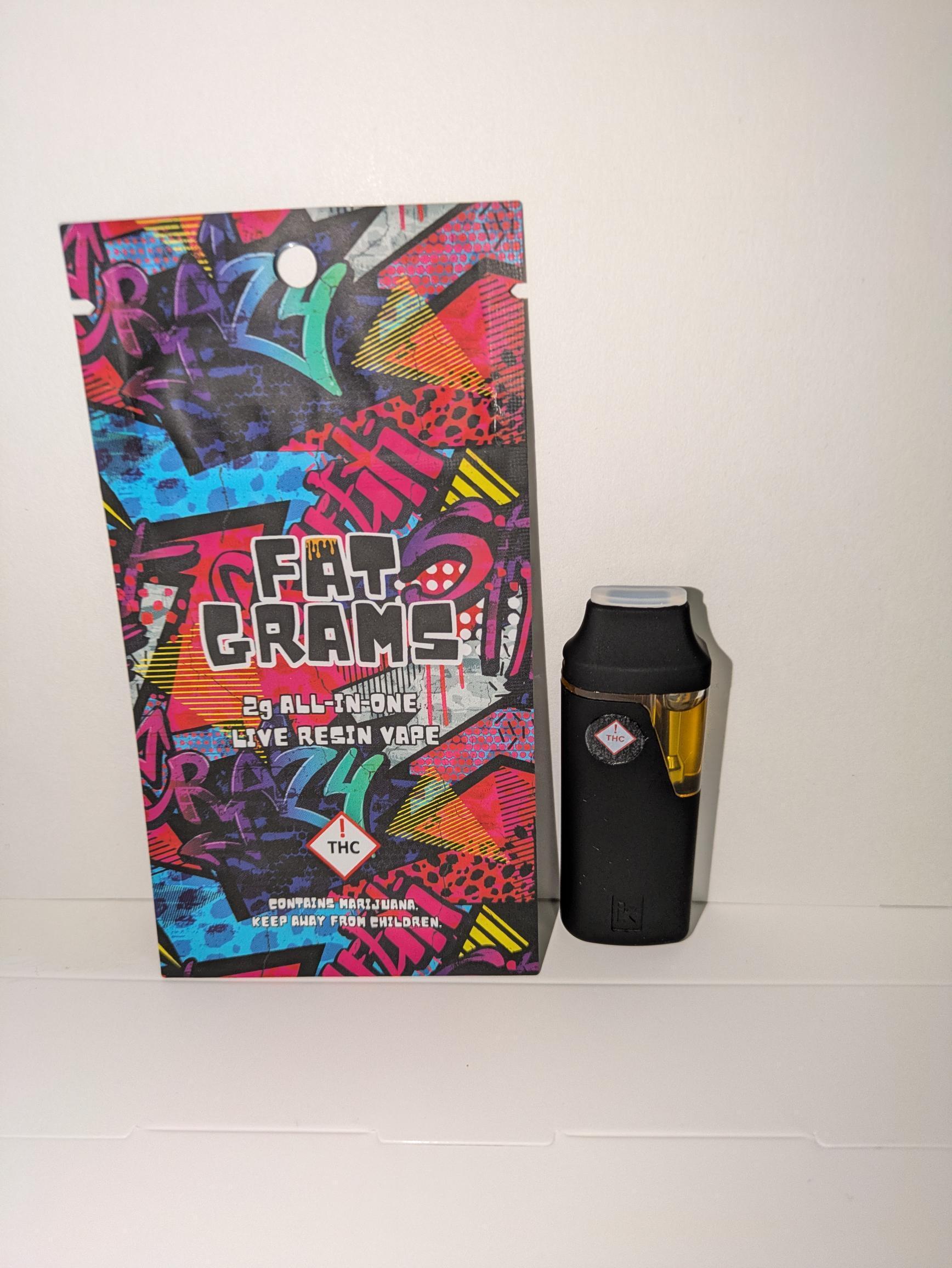 Photograph of product: Fat Grams Sowa Bunga (I/H) Live Resin Vape 2g