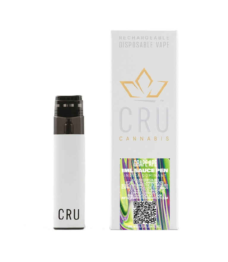 Photograph of product: CRU | Grape Ape | Live Resin All-In-One Vape 1ML
