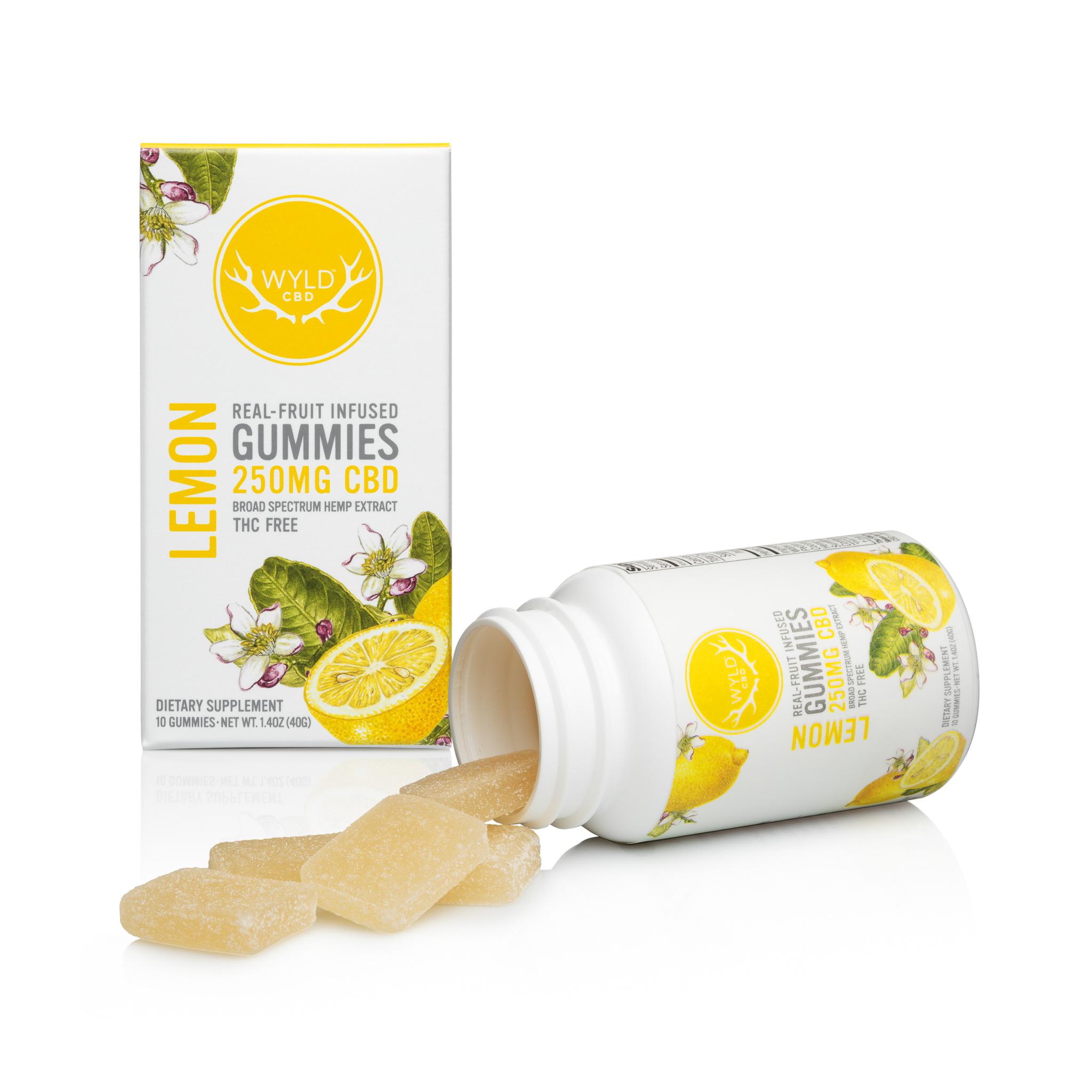 Photograph of product: WYLD - GUMMIES - 250MG CBD - 10PK - LEMON