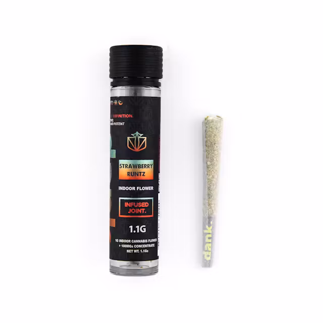 Photograph of product: Dank | Infused Pre-Roll | Strawberry Runtz | 1.1g