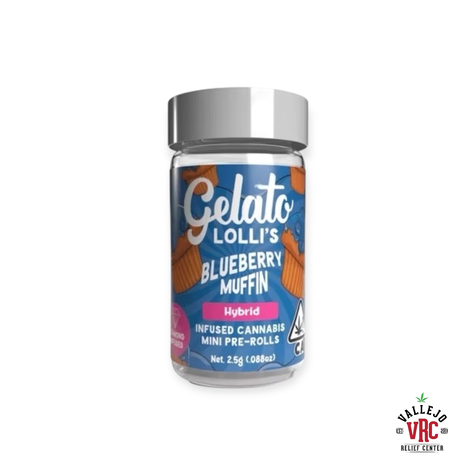 Photograph of product: LOLLI'S BLUEBERRY MUFFIN .6G 5PK INFUSED