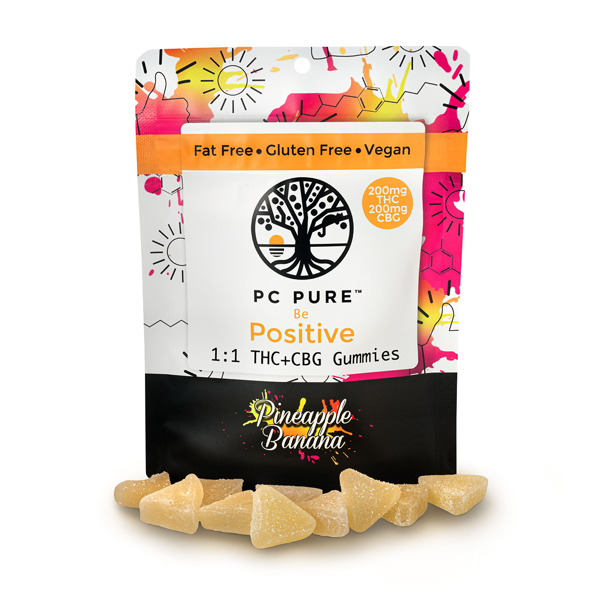 Photograph of product: PC Pure: Pineapple 200MG Gummies (H)