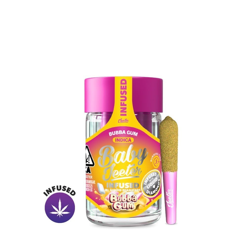 Photograph of product: Infused Baby Jeeter 0.5g x 5 Bubba Gum - REC