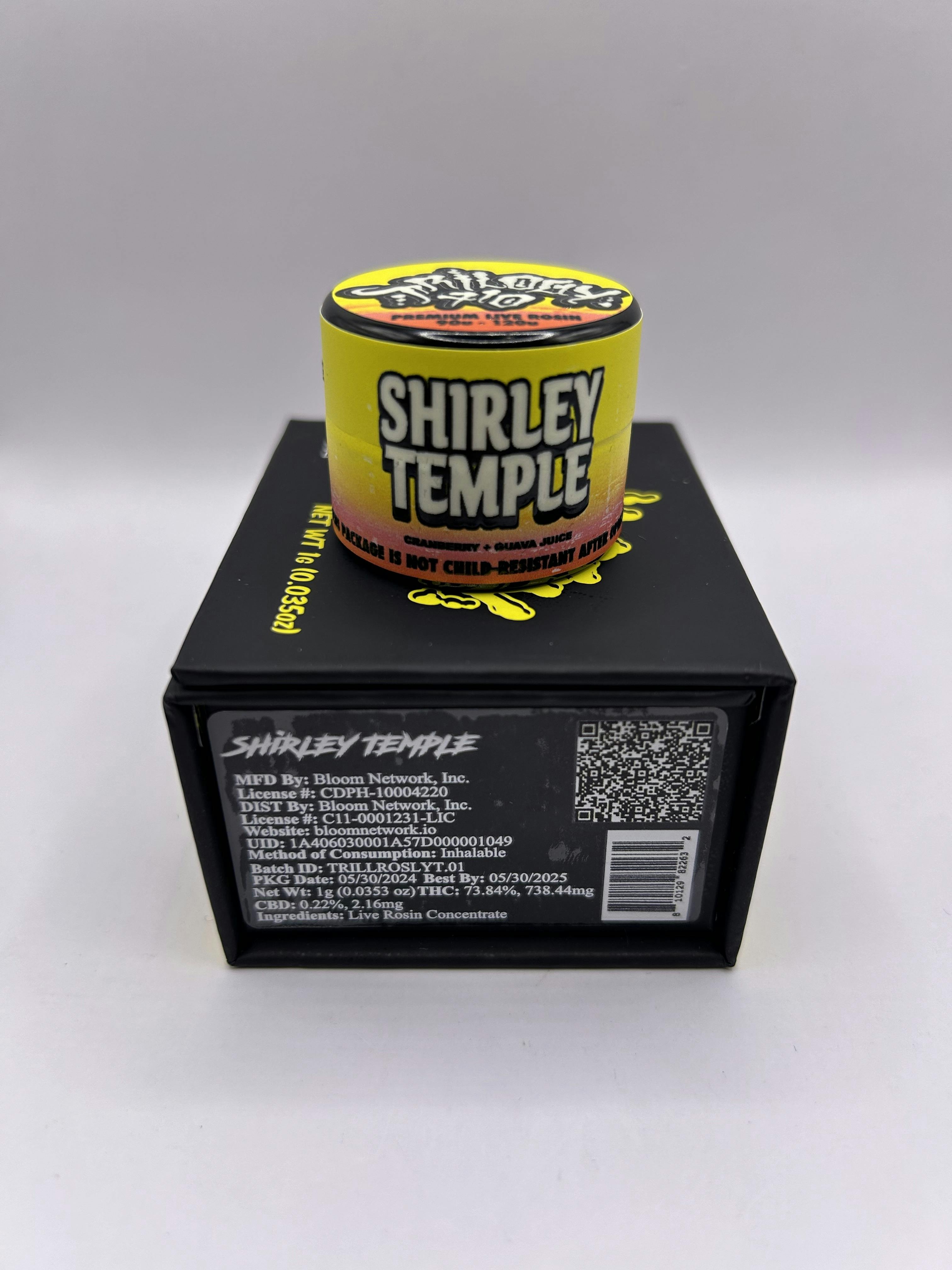 Photograph of product: Trilogy 710 - Shirley Temple - 1g Live Rosin