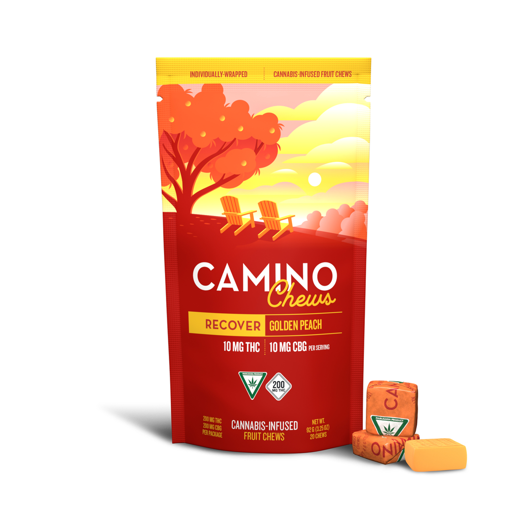 Photograph of product: Camino | Golden Peach Chews | 10:10 THC:CBG | 200mg