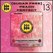 Photograph of product: (14794) HaHa 100mg Sugar Free Peach Gummies