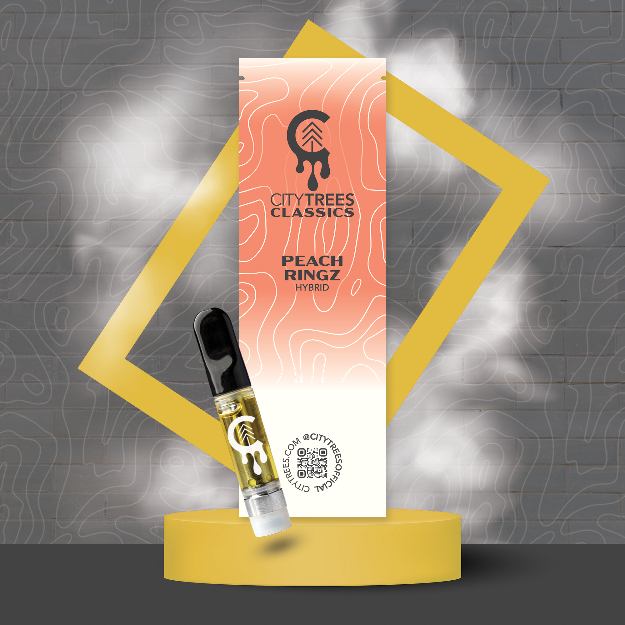 Photograph of product: City Trees | Cartridge | Peach Ringz | .85g