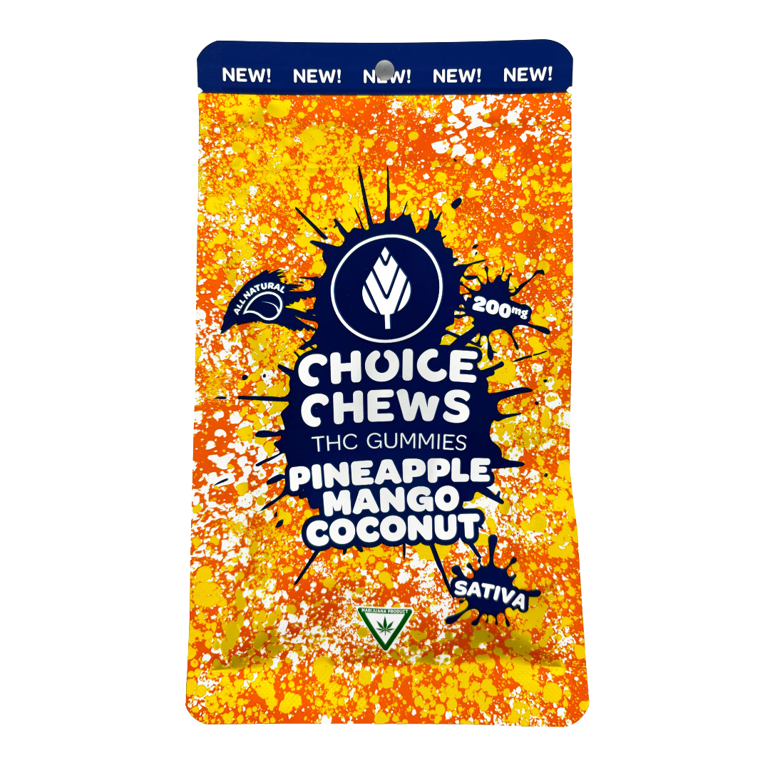 Photograph of product: Choice | Chews Pineapple Mango Coconut Gummies | 10x20mg | 200mg