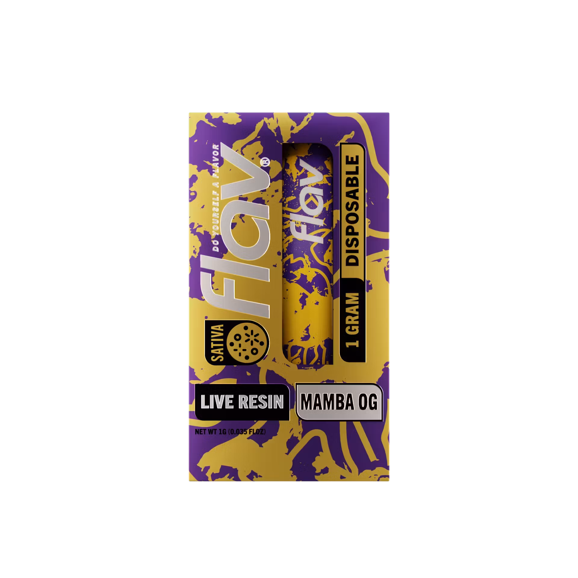 Photograph of product: Flav Live Resin Disposable Vape 1g Mamba OG