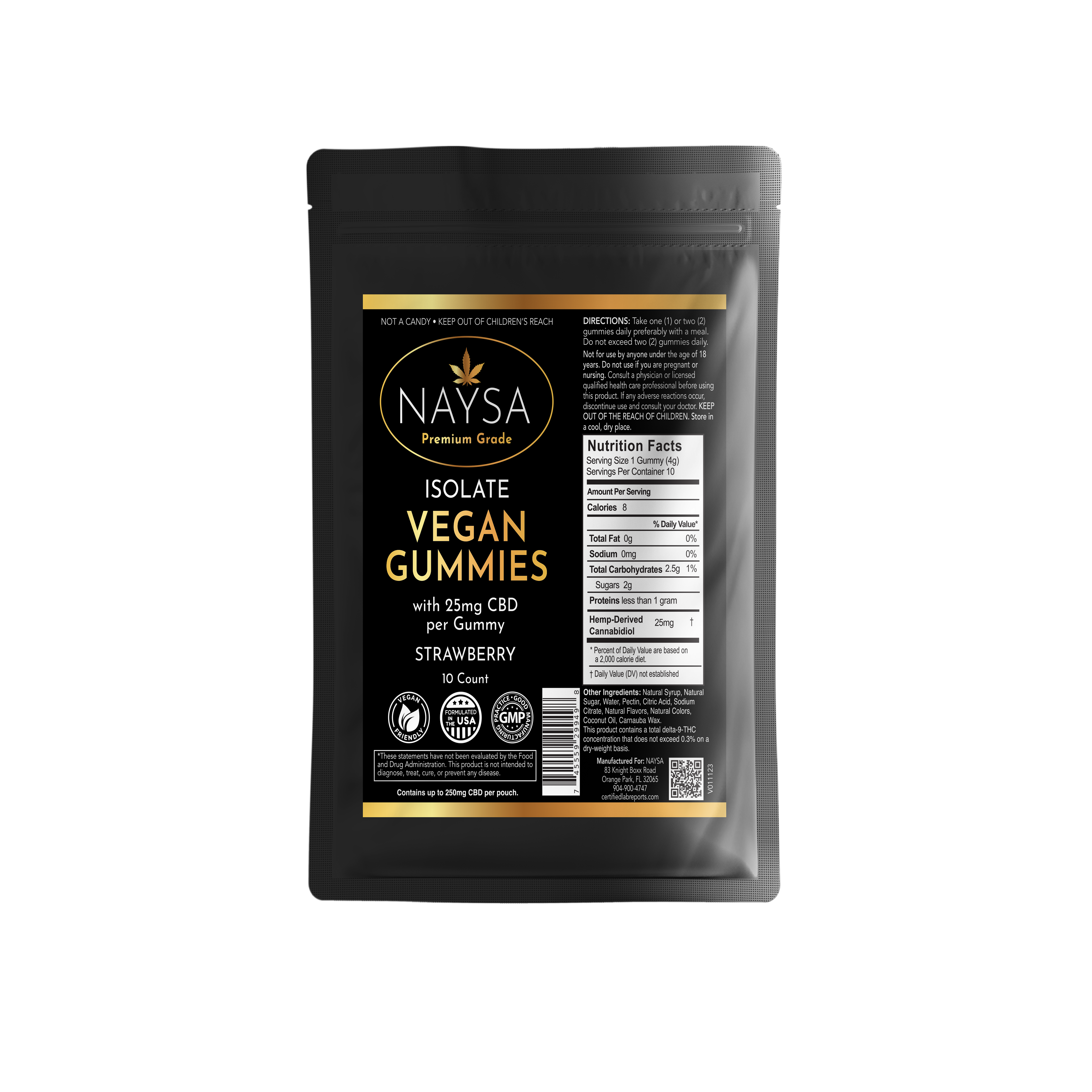 Photograph of product: Naysa | Iso Vegan Gummy 10ct | Edible