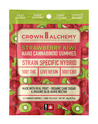 Photograph of product: Strawberry Kiwi 1:1 100mg NANO Gummies (Crown B Alchemy)