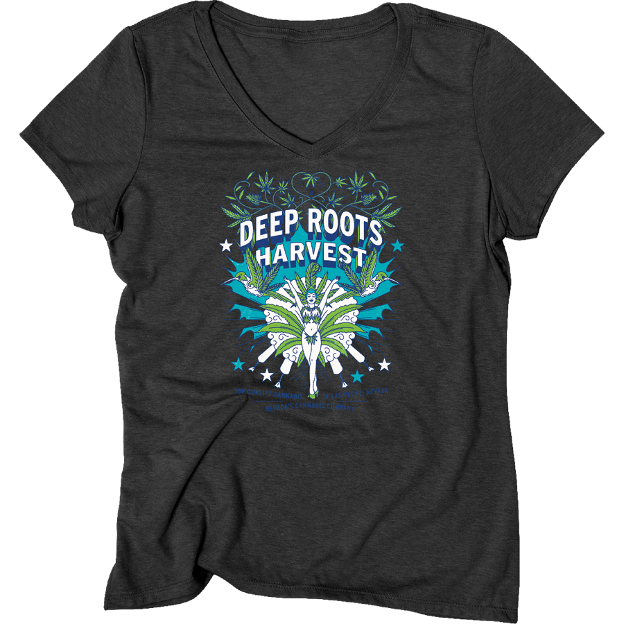 Photograph of product: Showgirl S/S V-Neck Black Frost Tee - Medium