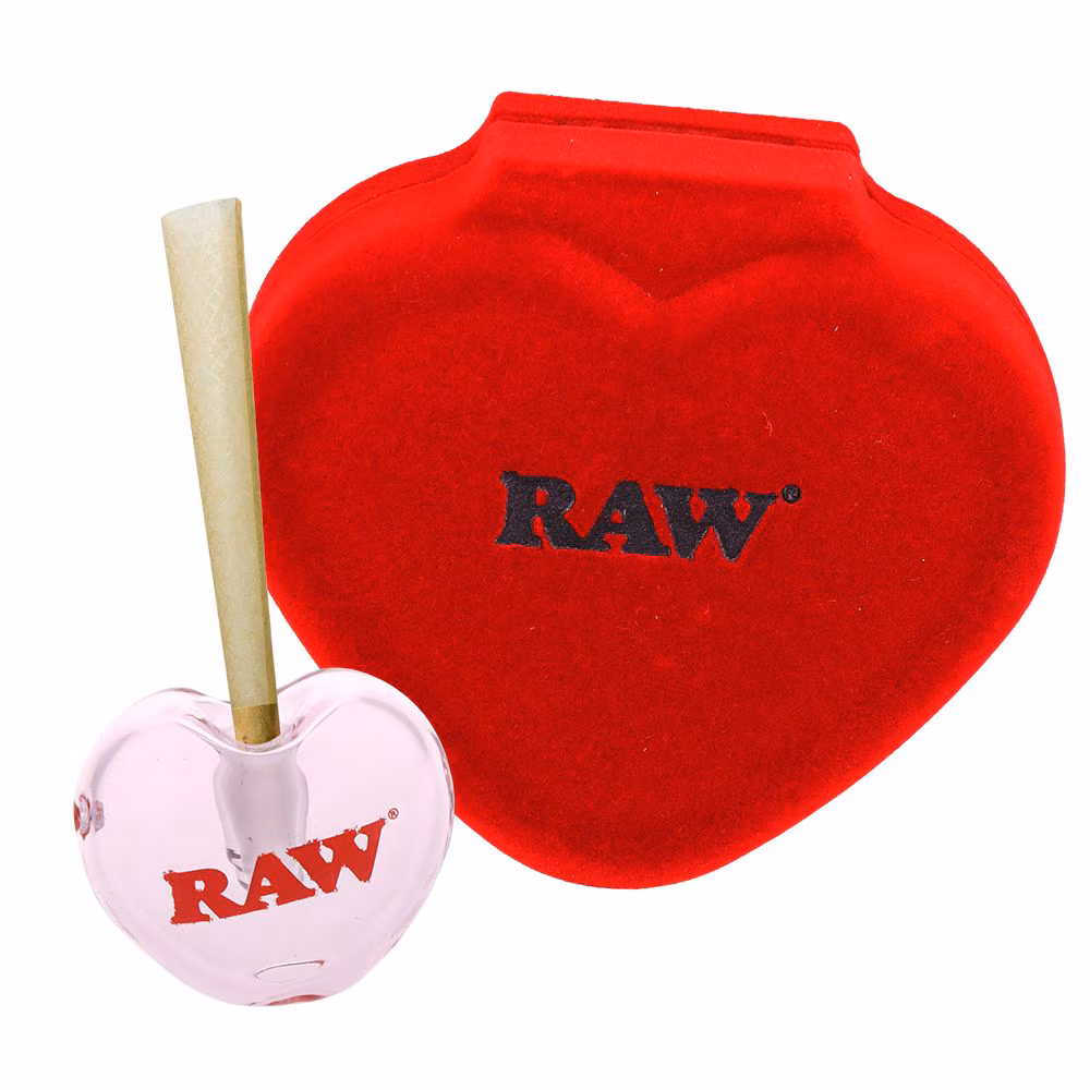 Photograph of product: RAW Glass Rose Heart Cone Holder | 1.5"