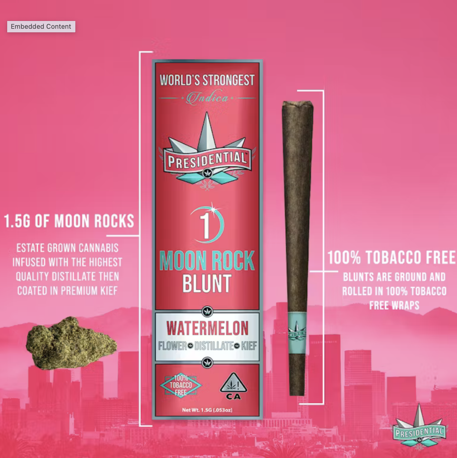 Photograph of product: Presidential Moon Rock  Blunt - Watermelon