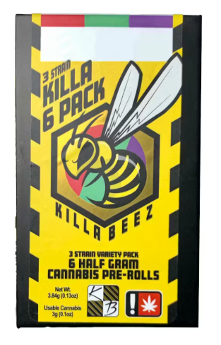 Photograph of product: Killa Beez - Variety 6pk - Dream Diesel/Tiger Candy/Gas Face