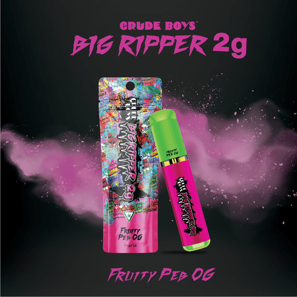 Photograph of product: Crude Boys AIO Fruity Peb OG Big Ripper