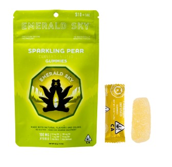 Photograph of product: Emerald Sky Sparkling Pear Hybrid Gummies 10PK 100MG
