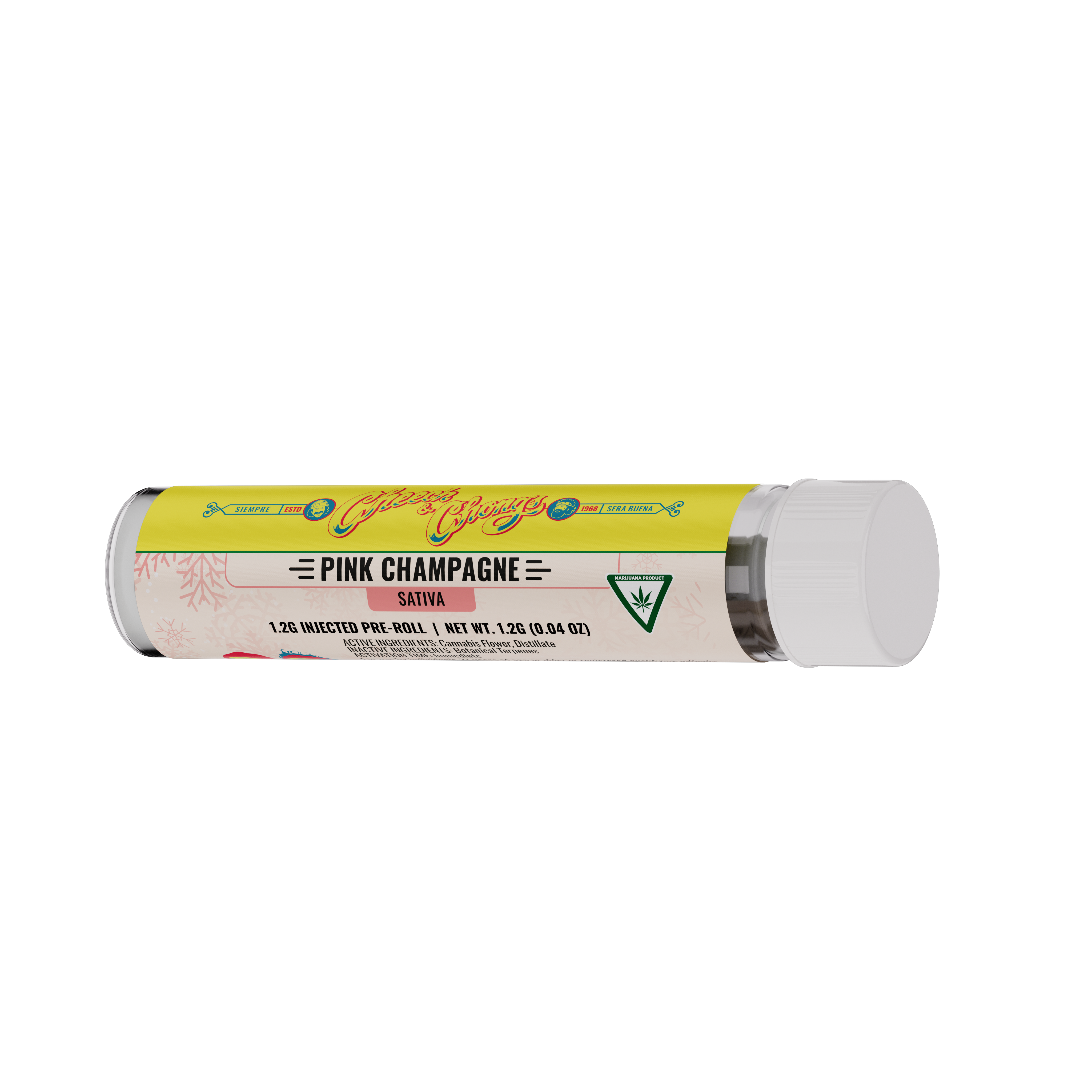 Photograph of product: Cheech & Chong | Pink Champagne | 1.2G Distillate/Terp Infused Pre-Roll
