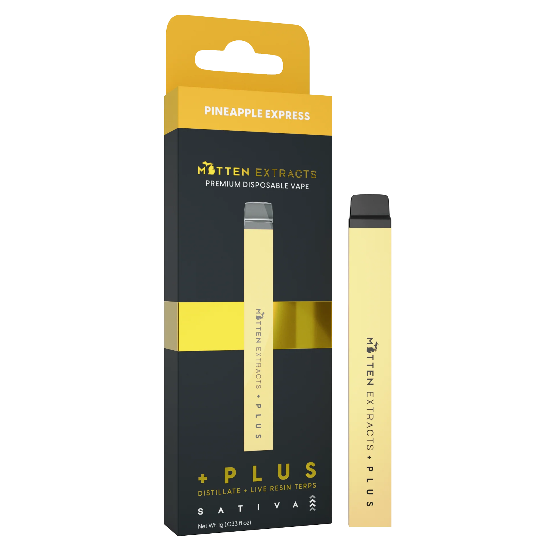 Photograph of product: Mitten Extracts Pineapple Express Disposable Vape Rec