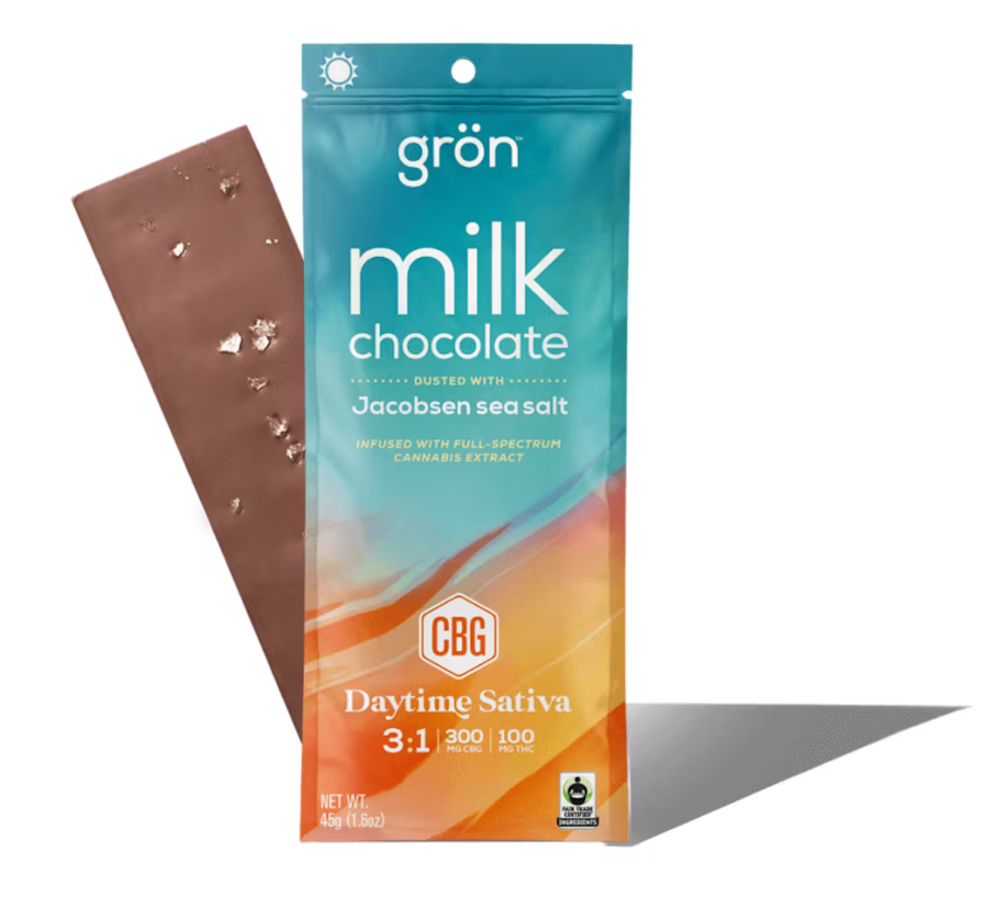 Photograph of product: 1:3 TH-oui/CBG Daytime Oui'd - Grn - 100mg Milk Chocolate Bar