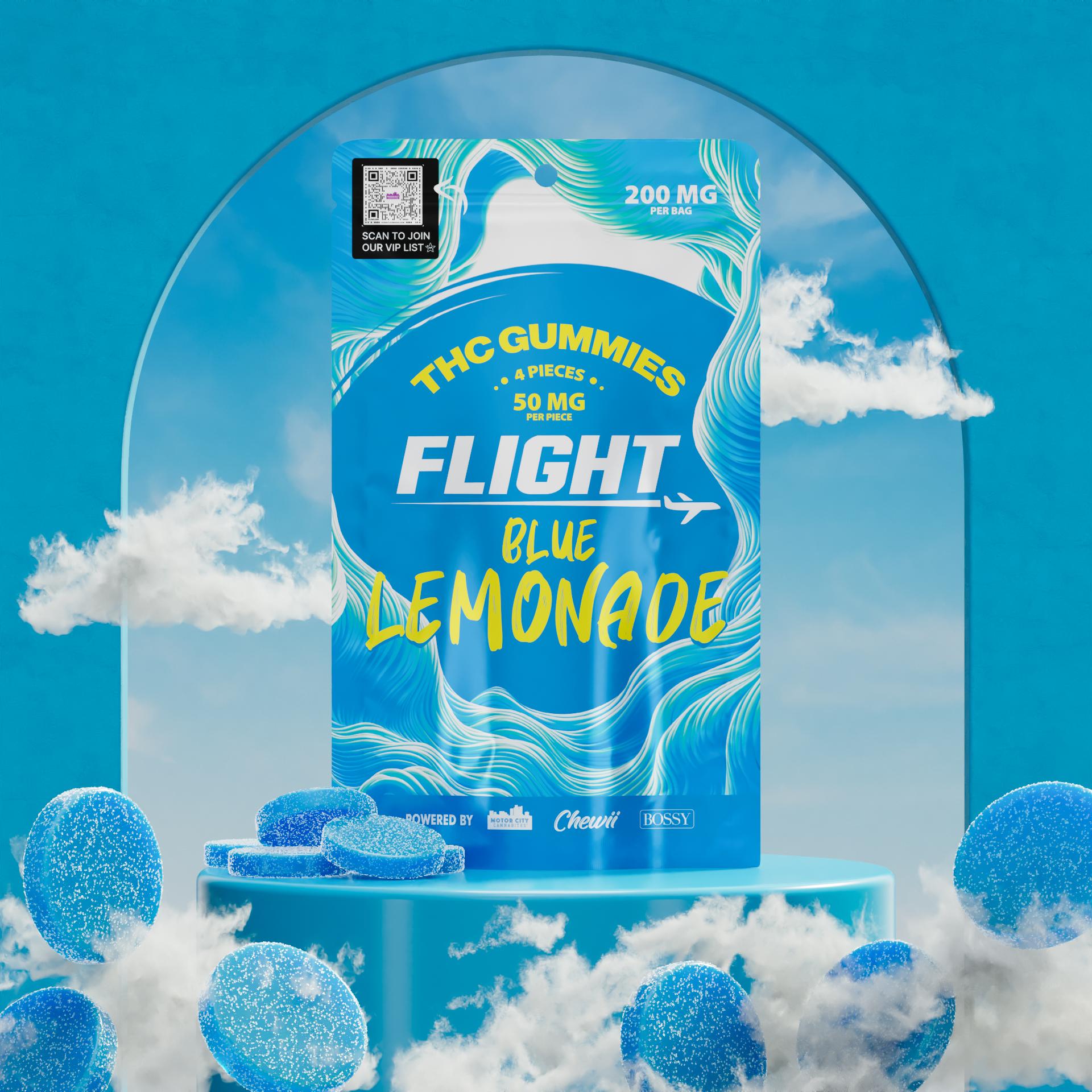 Photograph of product: Flight - 200mg Gummies - Blue Lemonade
