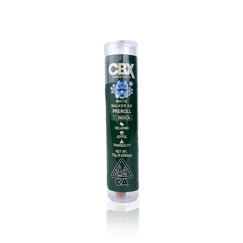 Photograph of product: CBX - Preroll - White Walker OG - .75G