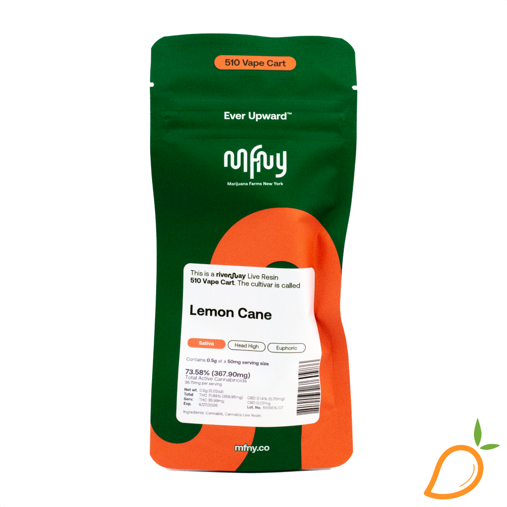 Photograph of product: 0.5g Lemon Cane Live Resin Vape MFNY