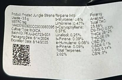 Photograph of Product: Strane Frosted Jungle 3.5g