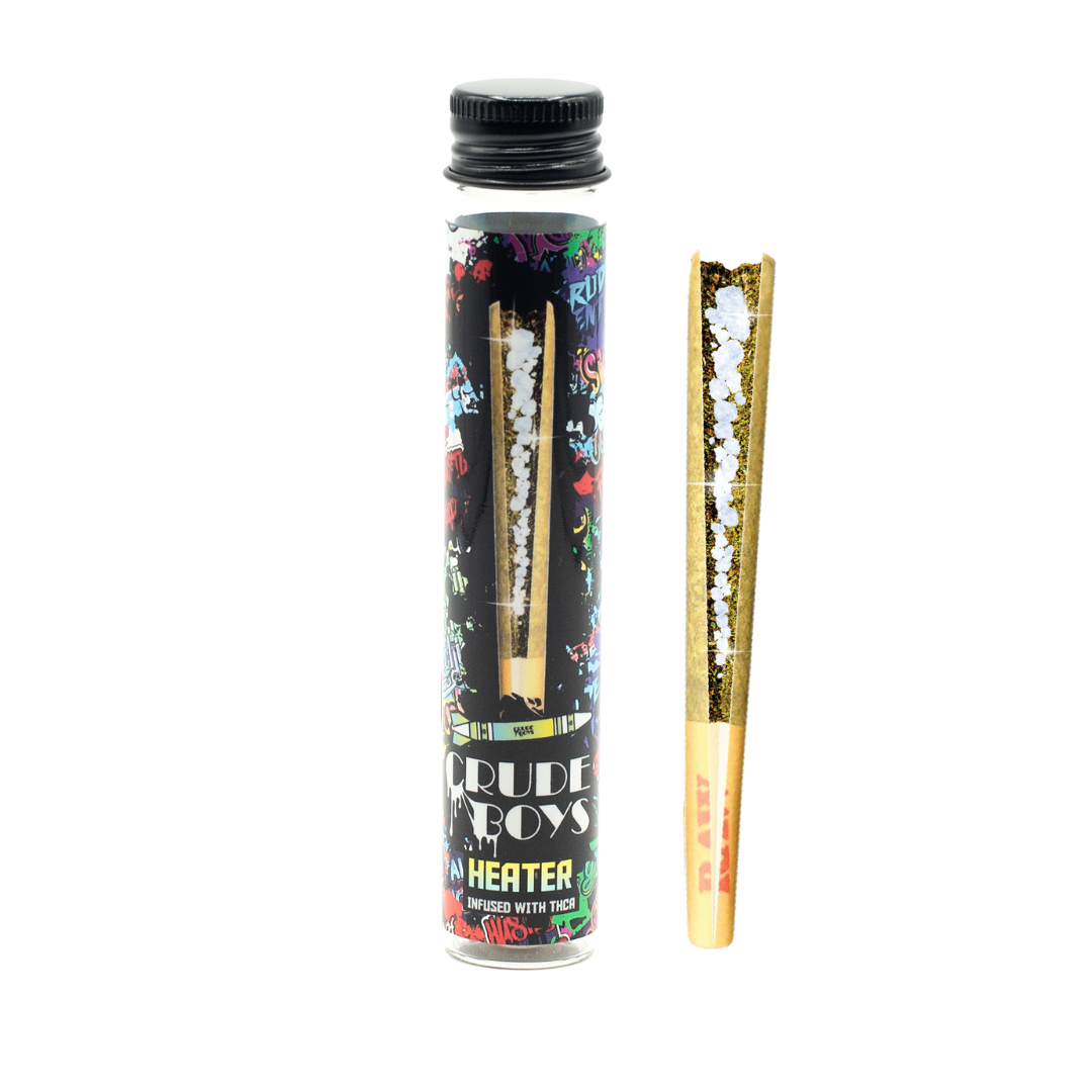 Photograph of product: Crude Boys | Heaters Crazy Train TH-ouiA Infused Pre-Roll | 1g