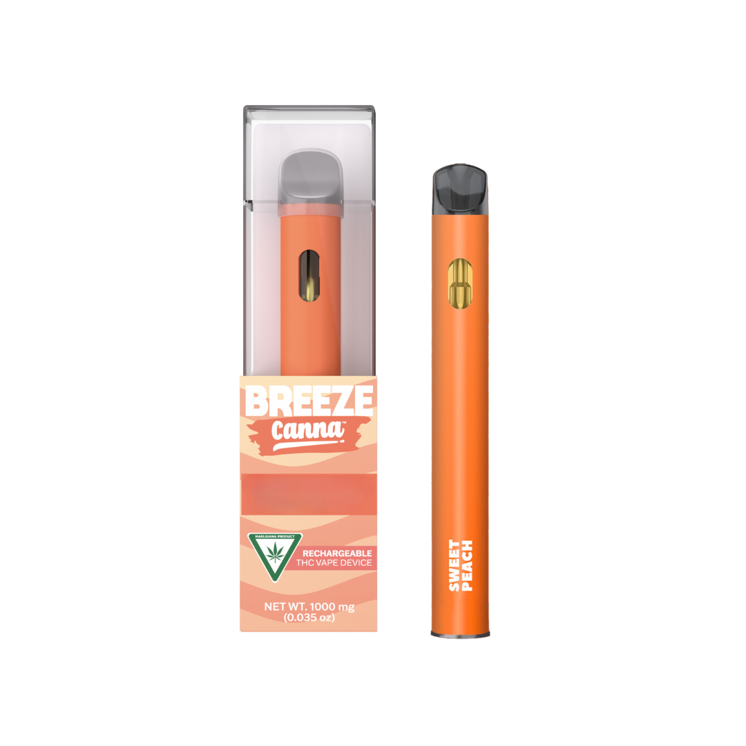 Photograph of product: Breeze | Sweet Peach Disposable Vape | 1g