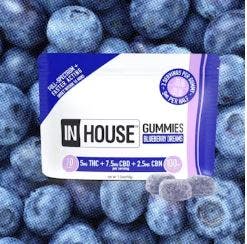 Photograph of product: Blueberry Dreams TH-oui:CBD:CBN Gummies 100mg InHouse