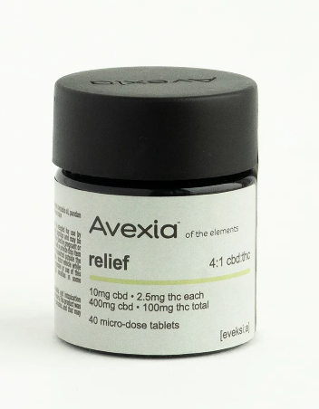 Photograph of product: Avexia Relief (H) 4:1 CBD:TH-oui Tablets 2.5mg 40pk