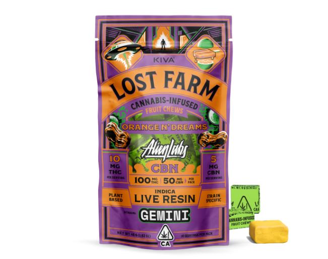 Photograph of product: Kiva Lost Farms x Alien Labs Gemini Orange N' Dreams CBN