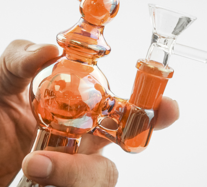 Photograph of product: Iridized Shower Bong with Bowl | Orange