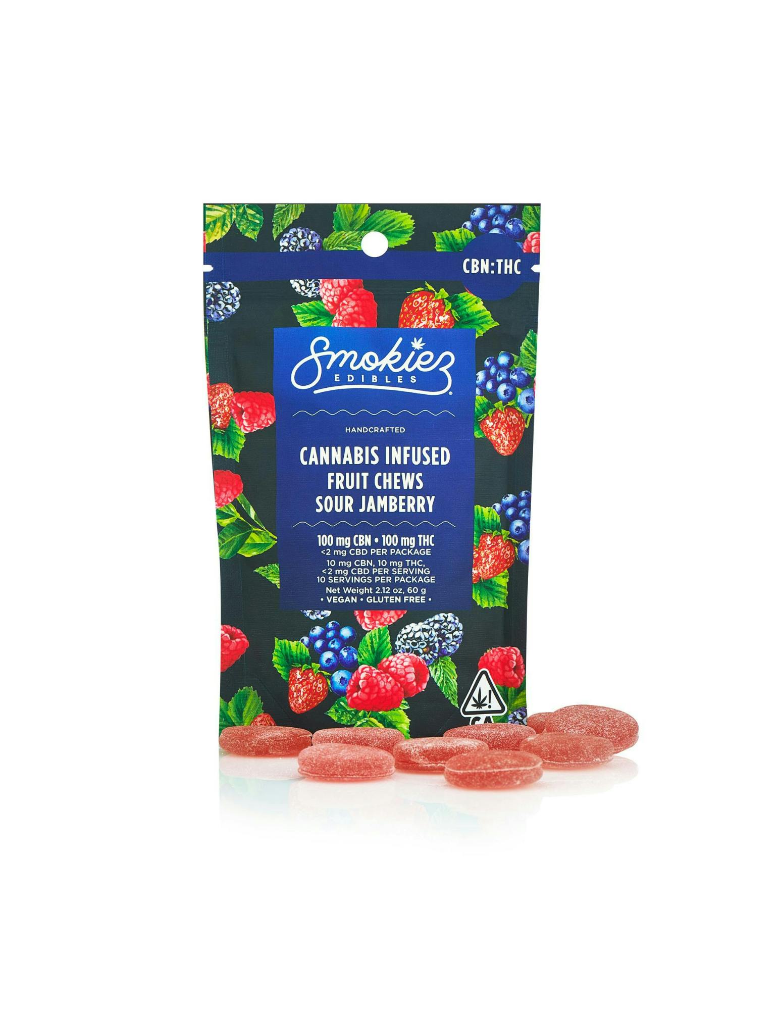 Photograph of product: Smokiez|Sour Jamberry CBN|100mg