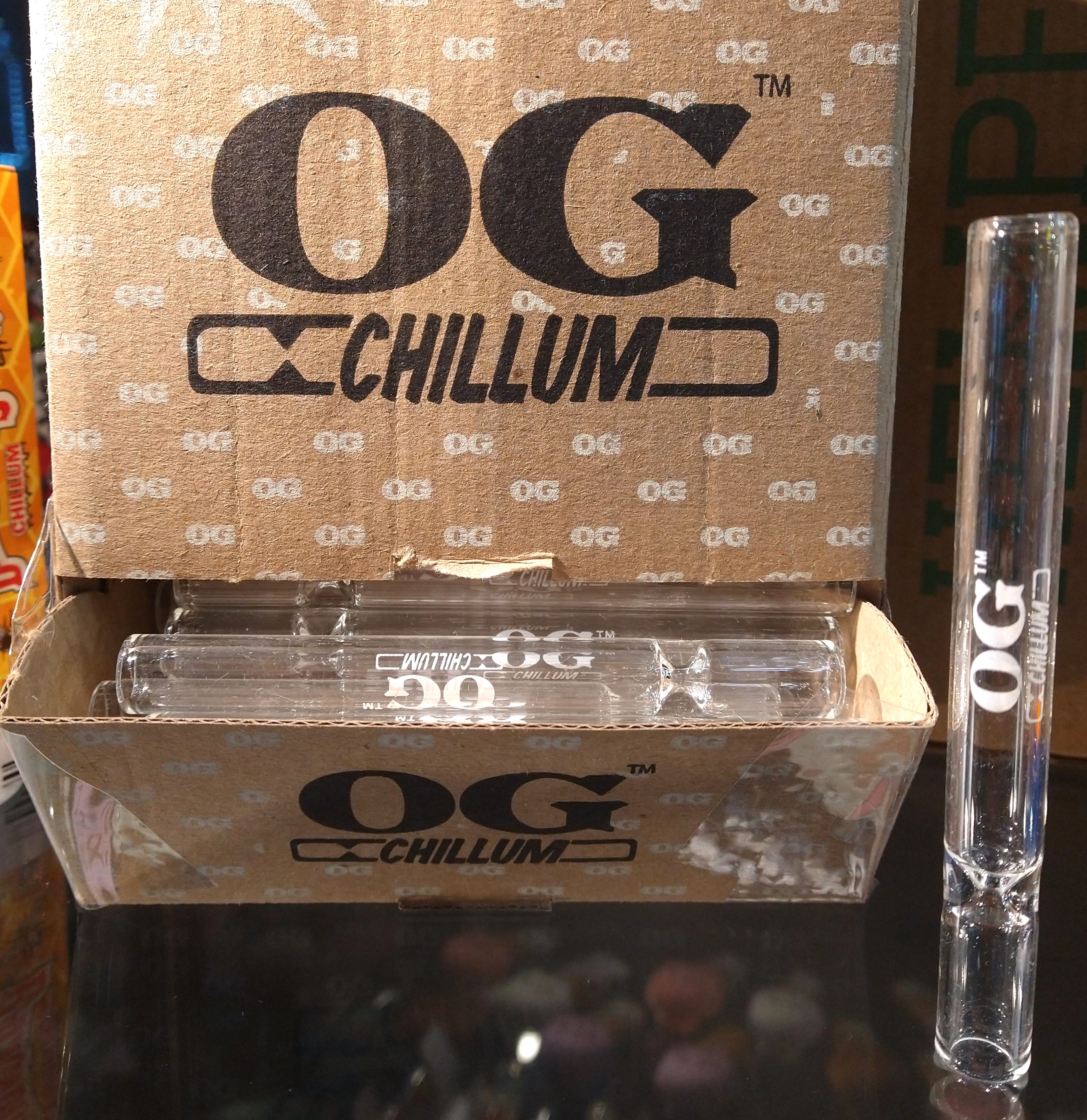 Photograph of product: Glass Chillum | Clear Glass | OG Chillum