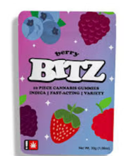 Photograph of product: Gummy - Bitz 10pk - Berry - GREEN LEAF SPECIAL