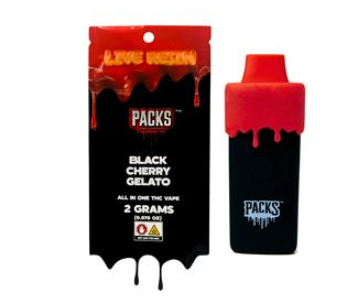 Photograph of product: Pack Pods - Black Cherry Gelato 2g All-In-One Live Resin Disposable