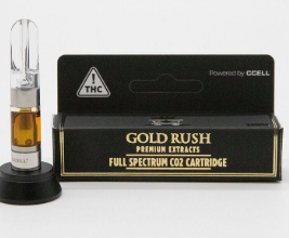 Photograph of product: Monkey Breath - 0.5g CO2 Vape Cart - Gold Rush