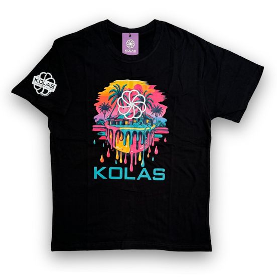 Photograph of product: Kolas Branded T-Shirt Neon Summer Vibes Black - 