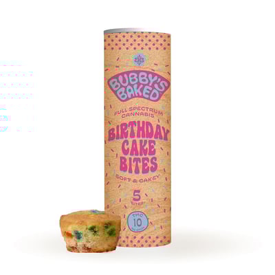 Photograph of product: Bubby's Baked | Brownie | Birthday Cake Bites | 5pk 50mg