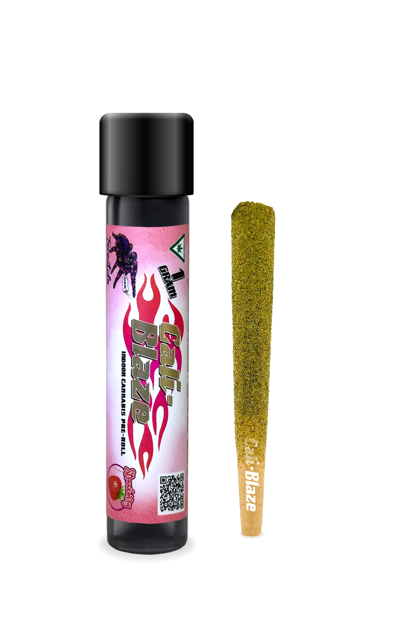 Photograph of product: CALI-BLAZE | Infused Preroll | Tarantula Strawberry