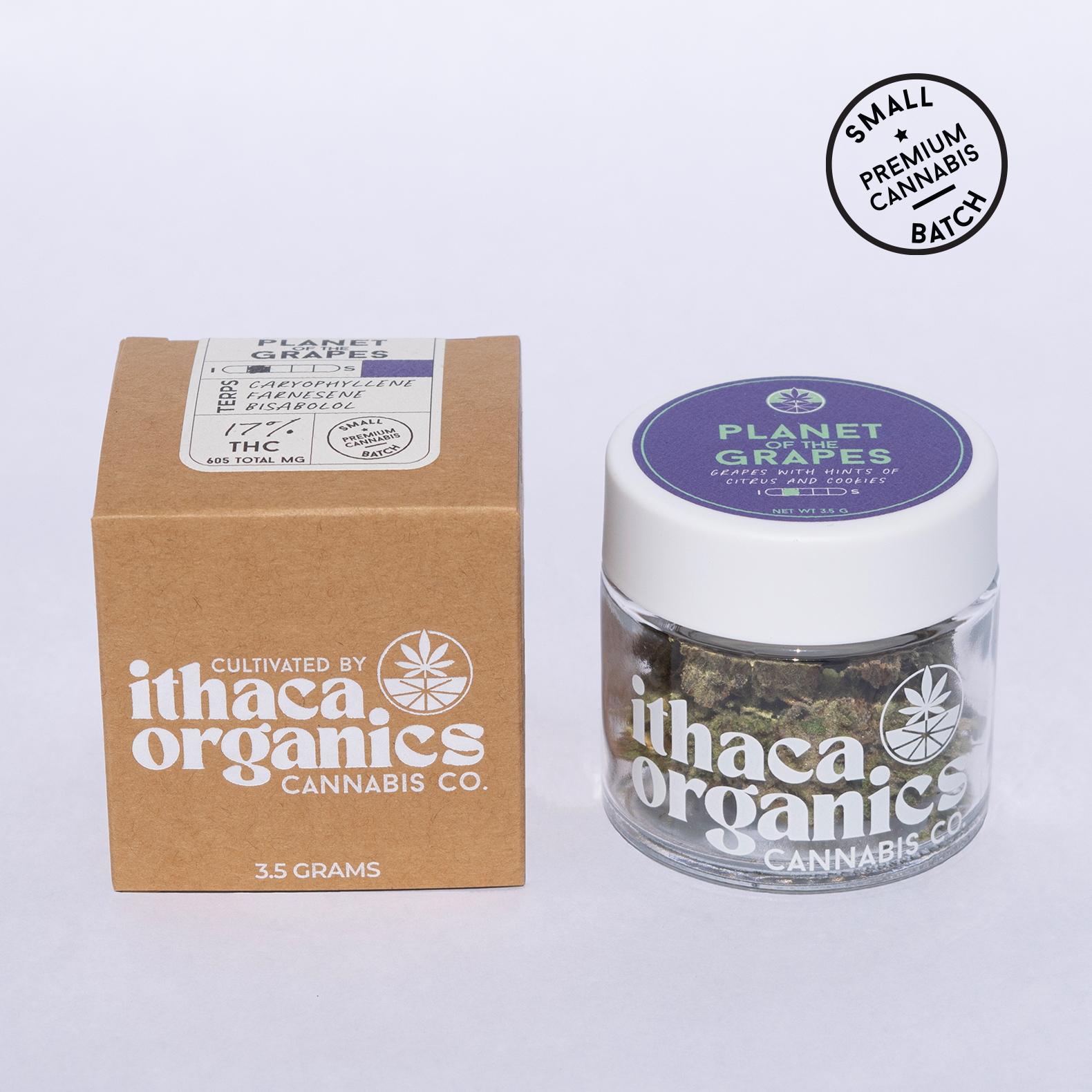 Photograph of product: Ithaca Organics | Flower | Planet of the Grapes - 3.5g