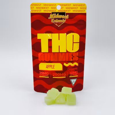 Photograph of product: MIDWEST EXTRACTS | APPLE GUMMIES - 8PK | 200MG