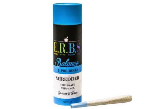 Photograph of product: E.R.B.S. Balance (5G) 5Pack 1g Pre-Roll Shredder