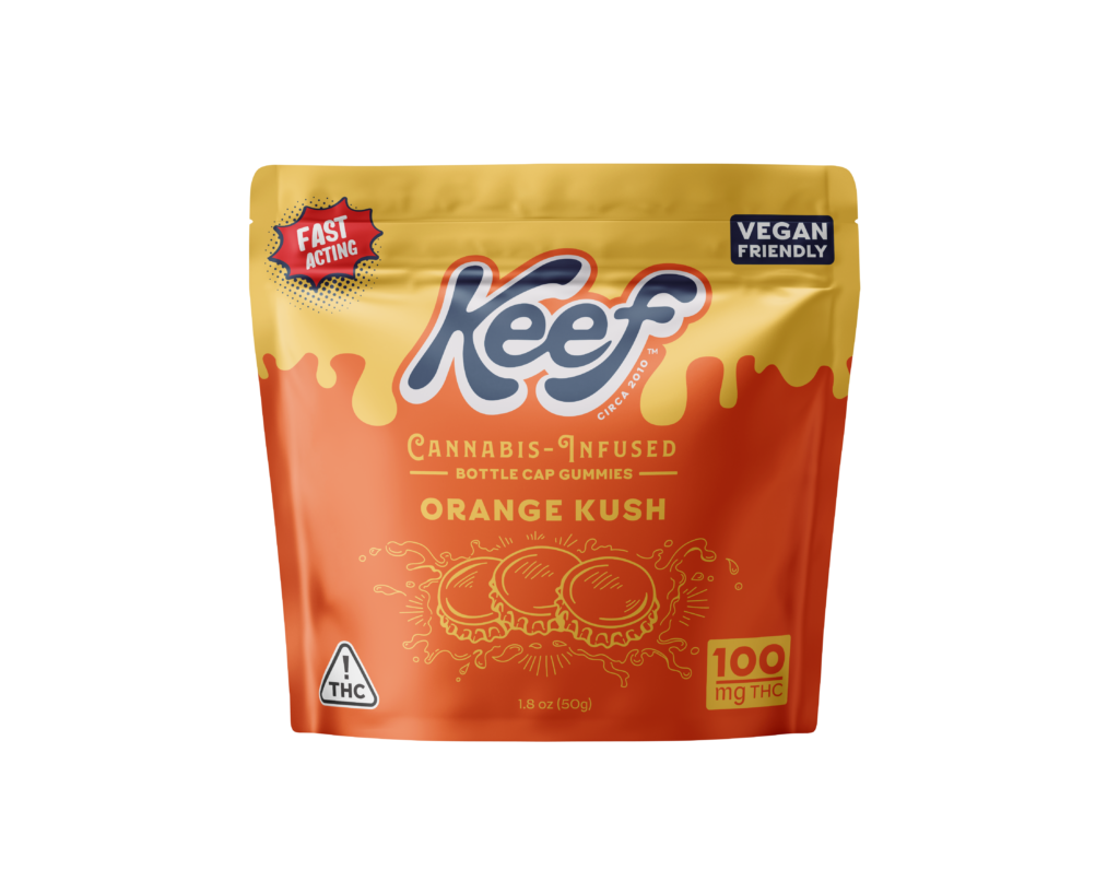 Photograph of product: Orange Kush (H) 100mg Bottlecap Gummies