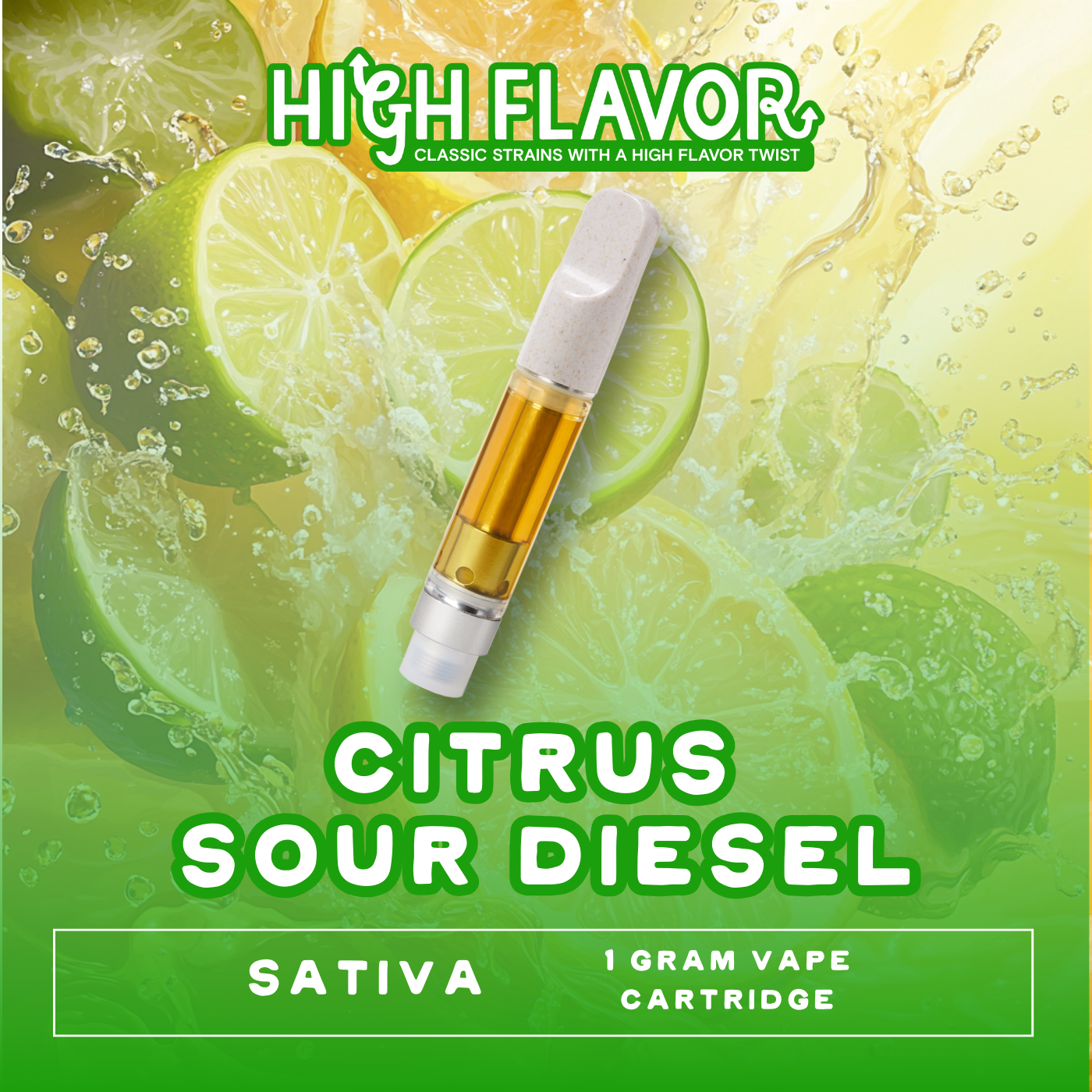 Photograph of product: 1g Citrus Sour Diesel Distillate Cartridge | TAX INCLUDED