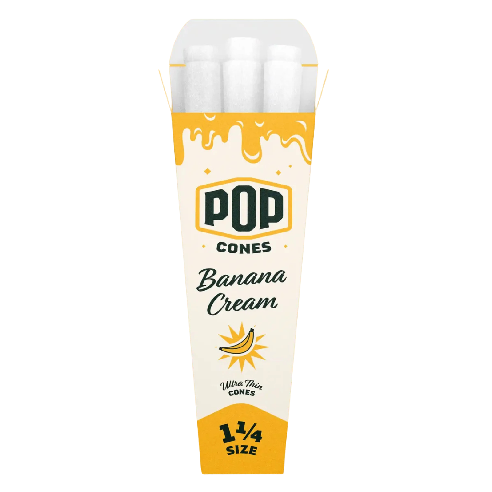 Photograph of product: POP - Unbleached Flavored Cones Banana Cream - 6 Ct.