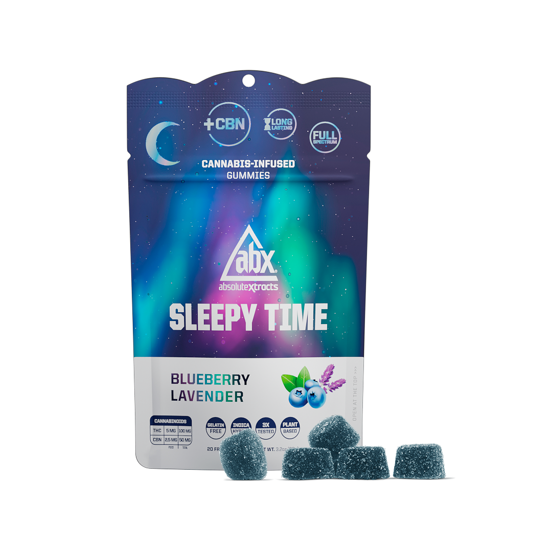 Photograph of product: ABX - 100mg 20ct Sleepy Time Gummies - Blueberry Lavender