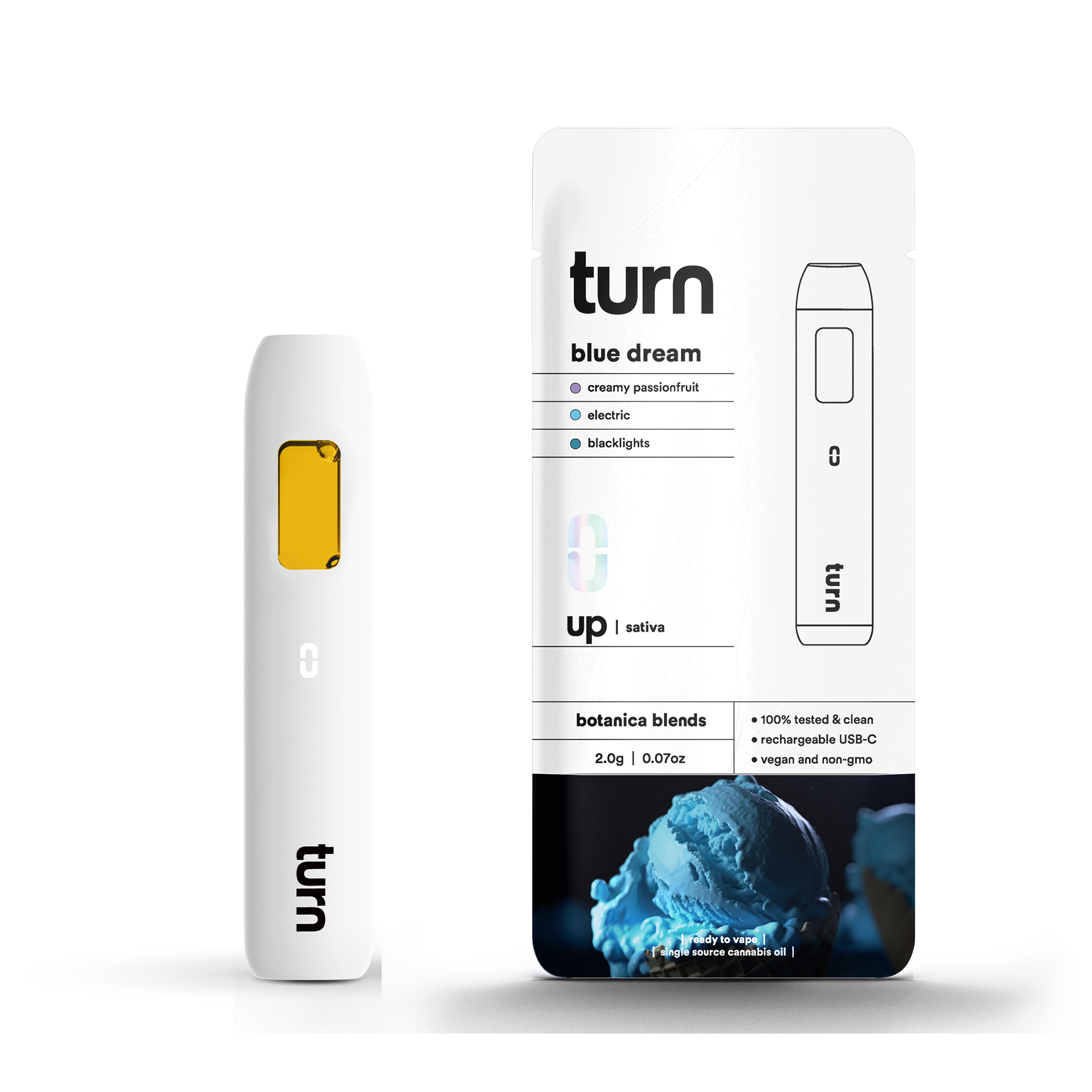 Photograph of product: Turn TURN UP All-In-One Disposable - Blue Dream